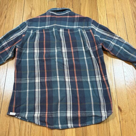 OUTERKNOWN Mens L Blanket Flannel Shirt Button Shacket Heavyweight Cotton - Picture 12 of 16